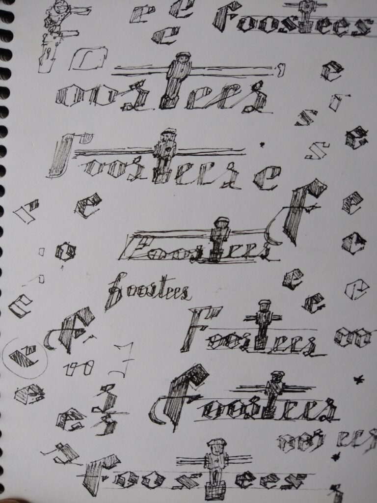 Rough sketches for foostees logo